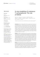 In vivo modelling of cutaneous T-cell lymphoma