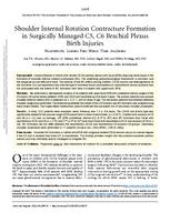 Shoulder internal rotation contracture formation in surgically managed C5, C6 brachial plexus birth injuries neurotmetic lesions fare worse than avulsions