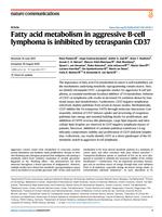 Fatty acid metabolism in aggressive B-cell lymphoma is inhibited by tetraspanin CD37