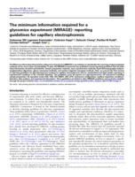 The minimum information required for a glycomics experiment (MIRAGE)