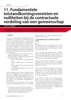 Fundamentele totstandkomingsvereisten en nulliteiten bij de contractuele verdeling van een gemeenschap