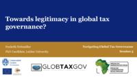 Towards legitimacy in global tax governance?