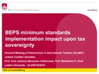 BEPS minimum standards implementation impact upon tax sovereignty