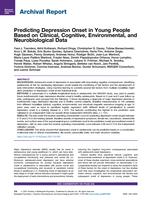 Predicting depression onset in young people based on clinical, cognitive, environmental, and neurobiological data