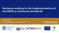 Decision-making in the implementation of the BEPS 4 minimums standards