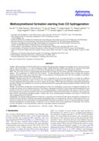 Methoxymethanol formation starting from CO hydrogenation