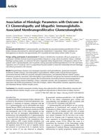 Association of histologic parameters with outcome in C3 glomerulopathy and idiopathic immunoglobulin-associated membranoproliferative glomerulonephritis