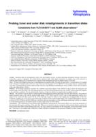 Probing inner and outer disk misalignments in transition disks