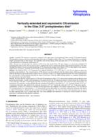 Vertically extended and asymmetric CN emission in the Elias 2-27 protoplanetary disk