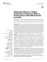 Differential efficacy of digital scaffolding of numeracy skills in kindergartners with mild perinatal aversitiess