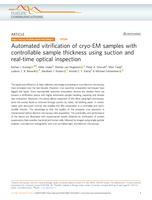 Automated vitrification of cryo-EM samples with controllable sample thickness using suction and real-time optical inspection