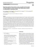 Reporting quality of interventions using a wearable activity tracker to improve physical activity in patients with inflammatory arthritis or osteoarthritis