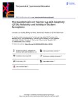 The questionnaire on teacher support adaptivity (QTSA)