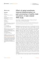Effect of spinal anesthesia-induced deafferentation on pain processing in healthy male volunteers