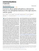 Concerns about global phosphorus demand for lithium-iron-phosphate batteries in the light electric vehicle sector