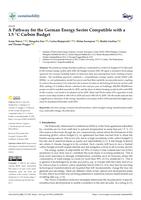 A pathway for the German energy sector compatible with a 1.5 °C carbon budget