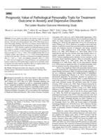 Prognostic value of pathological personality traits for treatment outcome in anxiety and depressive disorders