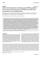 Dutch pharmacogenetics working group (DPWG) guideline for the gene-drug interaction of CYP2D6 and COMT with atomoxetine and methylphenidate