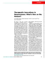 Therapeutic innovations in neuroscience