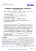 The detection of cluster magnetic fields via radio source depolarisation