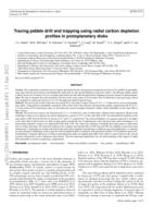 Tracing pebble drift and trapping using radial carbon depletion profiles in protoplanetary disks