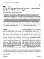 OVOL1 inhibits breast cancer cell invasion by enhancing the degradation of TGF-beta type I receptor
