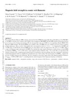 Magnetic field strength in cosmic web filaments