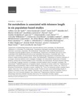 Fat metabolism is associated with telomere length in six population-based studies