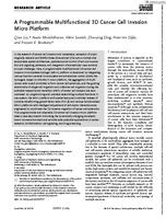 A programmable multifunctional 3D cancer cell Invasion micro platform