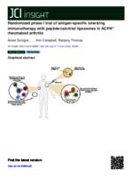 Randomized phase I trial of antigen- specific tolerizing immunotherapy with peptide/calcitriol liposomes in ACPA plus rheumatoid arthritis