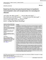 Exploring the long-term psychosocial impact of paediatric haematopoietic stem cell transplantation for nonmalignant diseases