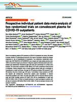 Prospective individual patient data meta-analysis of two randomized trials on convalescent plasma for COVID-19 outpatients