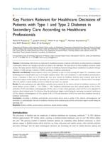 Key factors relevant for healthcare decisions of patients with type 1 and type 2 diabetes in secondary care according to healthcare professionals
