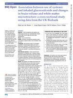 Association between use of systemic and inhaled glucocorticoids and changes in brain volume and white matter microstructure