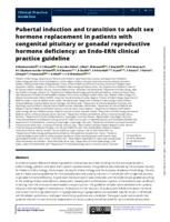 Pubertal induction and transition to adult sex hormone replacement in patients with congenital pituitary or gonadal reproductive hormone deficiency