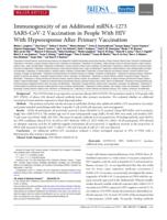 Immunogenicity of an additional mRNA-1273 SARS-CoV-2 vaccination in people with HIV with hyporesponse after primary vaccination