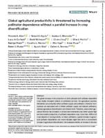 Global agricultural productivity is threatened by increasing pollinator dependence without a parallel increase in crop diversification