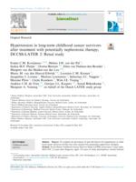 Hypertension in long-term childhood cancer survivors after treatment with potentially nephrotoxic therapy; DCCSS-LATER 2