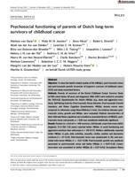 Psychosocial functioning of parents of Dutch long-term survivors of childhood cancer