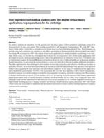 User experiences of medical students with 360-degree virtual reality applications to prepare them for the clerkships