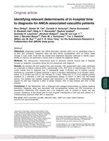 Identifying relevant determinants of in-hospital time to diagnosis for ANCA-associated vasculitis patients