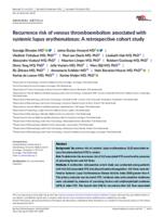 Recurrence risk of venous thromboembolism associated with systemic lupus erythematosus
