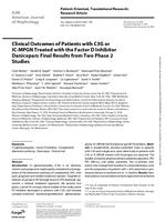 Clinical outcomes of patients with C3G or IC-MPGN treated with the factor D inhibitor Danicopan