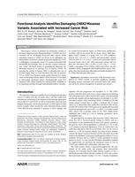 Functional analysis identifies damaging CHEK2 missense variants associated with increased cancer risk