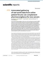 Automated gathering of real-world data from online patient forums can complement pharmacovigilance for rare cancers