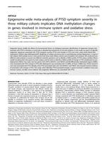 Epigenome-wide meta-analysis of PTSD symptom severity in three military cohorts implicates DNA methylation changes in genes involved in immune system and oxidative stress