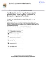 Hair cortisol in service dogs for veterans with post-traumatic stress disorder compared to companion dogs (Canis Familiaris)