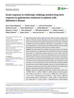 Acute response to cholinergic challenge predicts long-term response to galantamine treatment in patients with Alzheimer's disease