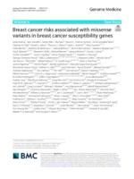 Breast cancer risks associated with missense variants in breast cancer susceptibility genes