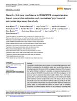 Genetic clinicians' confidence in BOADICEA comprehensive breast cancer risk estimates and counselees' psychosocial outcomes